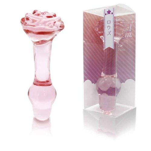 日本MERCI - CrystalGem 水晶寶石玫瑰型玻璃陽具