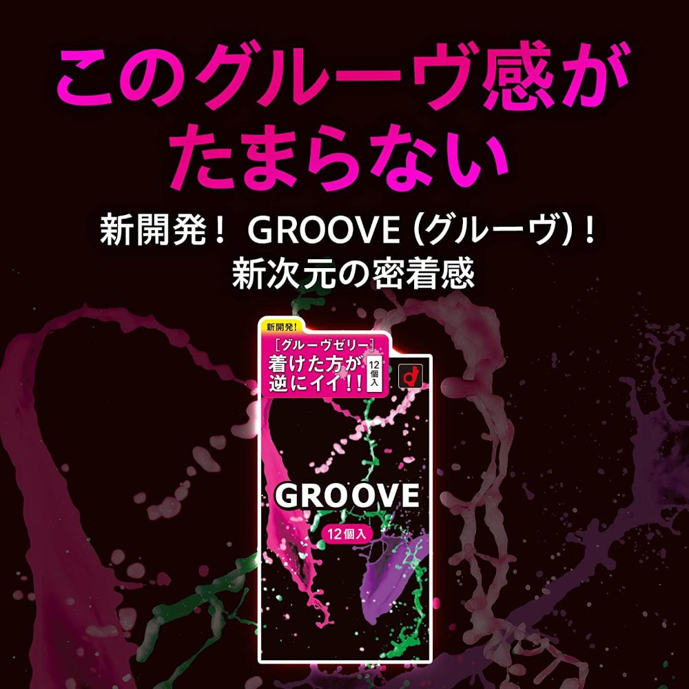 岡本 OKAMOTO GROOVE 裸感避孕套 內外雙層潤滑 12片裝裸感避孕套,內外果凍潤滑減少摩擦自然舒適
OKAMOTO GROOVE避孕套,12片裝高貼合雙重潤滑