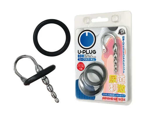 日本A-ONE – 射精禁止 U-PLUG 金屬多段漸粗尿道刺激棒 [BOMB款]