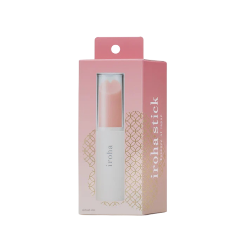 日本典雅 - iroha stick 口紅造型震動按摩棒 [甜心粉&白]